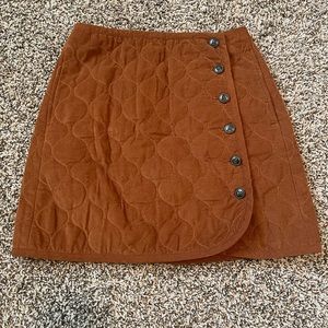 Madewell Curvy Corduroy Quilted Mini Asymmetrical Skirt Womens 2